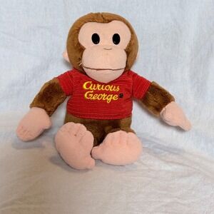 Curious George Plush Monkey Stuffed Animal Red‎ Sweater 9 Inch Soft Toy Brown